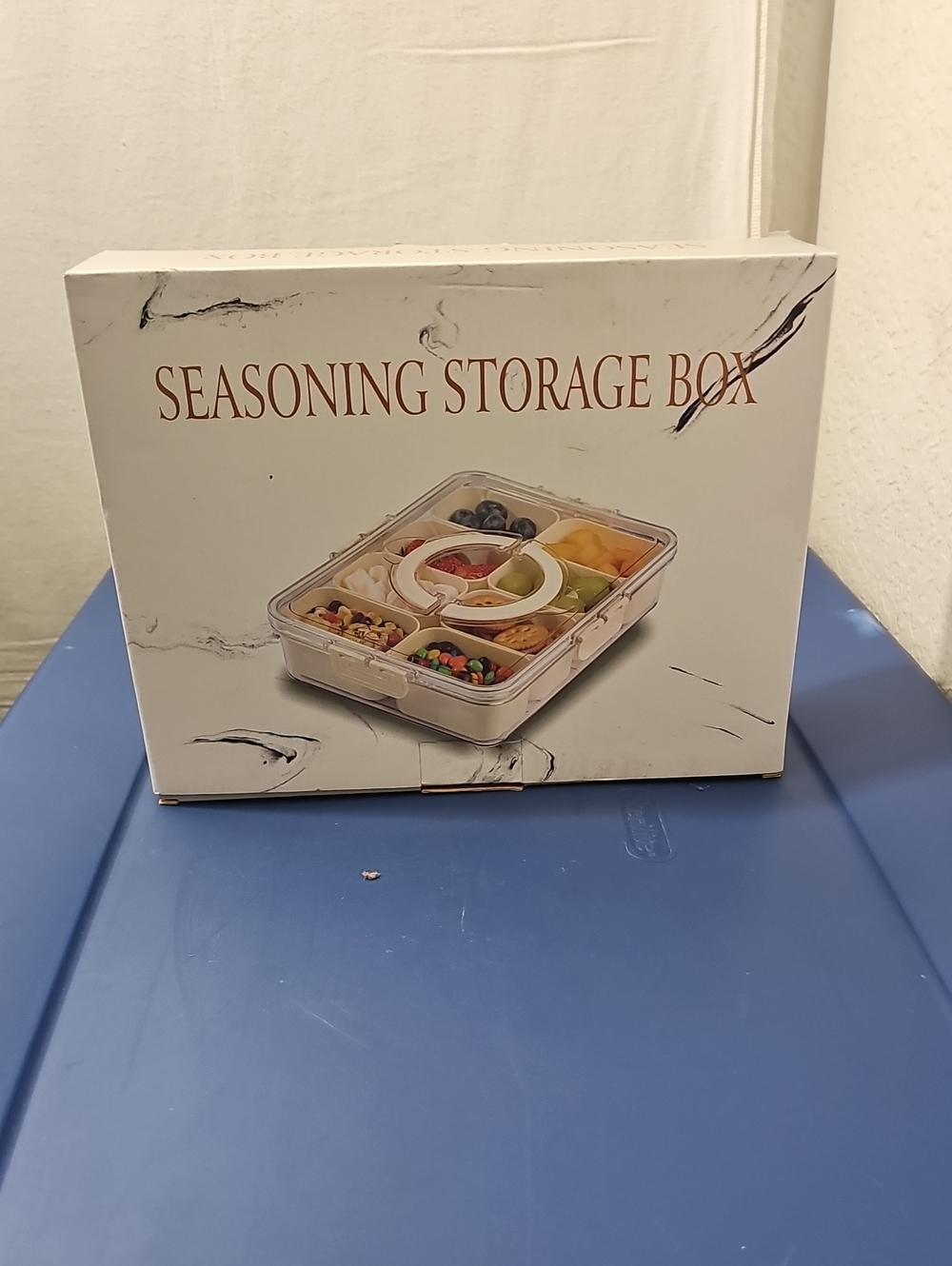 Seasoning Storage Box - White Multi-Compartment Organizer